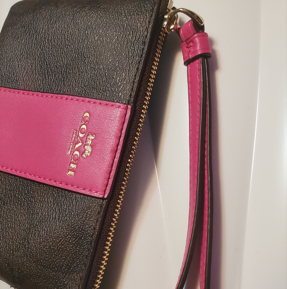 Coach Brown and Pink Wristlet - Picture 8 of 8